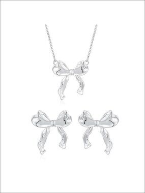 Dainty 14K Gold Plated Bowknot Pendant Necklace with Extension